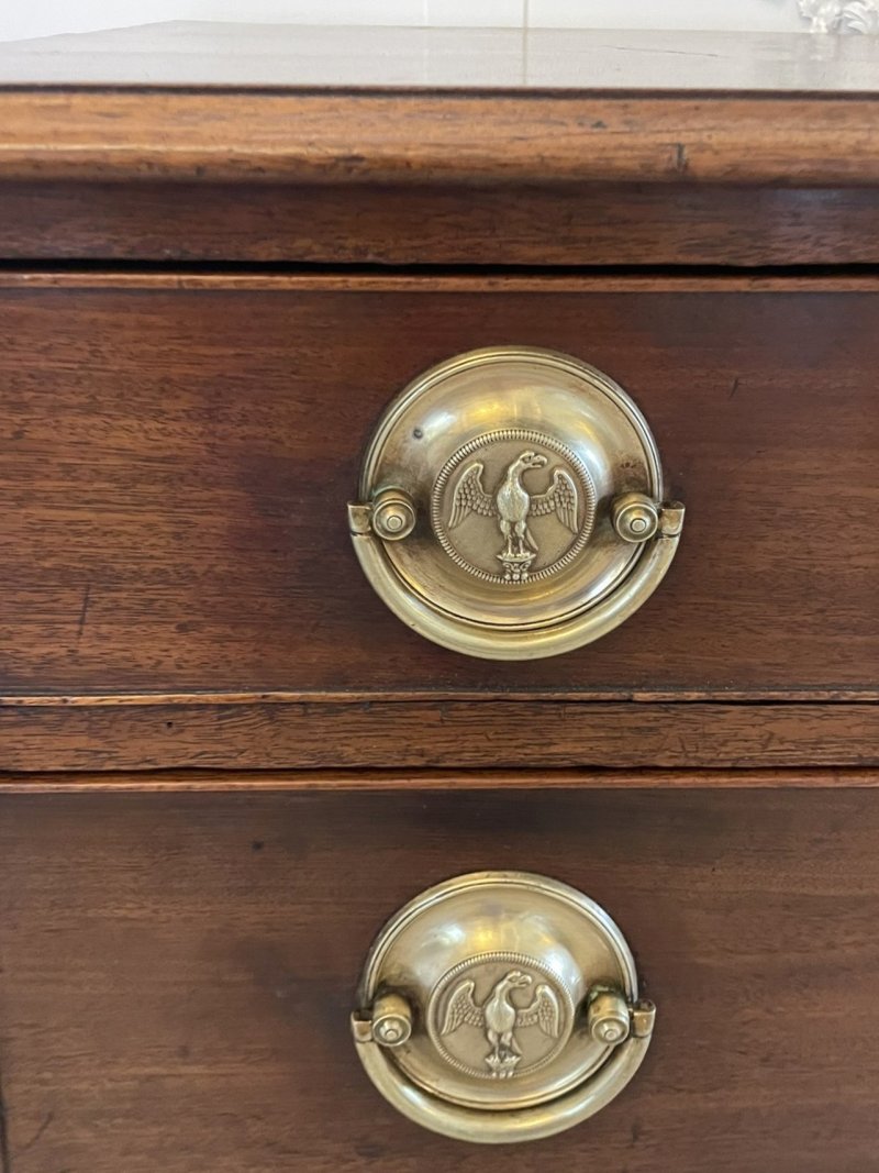 Small Antique George III Quality Mahogany Chest of Four Drawers - Image 9